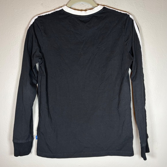 Adidas Originals Womens Long Sleeve Trefoil T-Shirt Black White BK5873 Small - Picture 2 of 10
